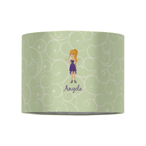 Custom Character (Woman) 8" Drum Lampshade - FRONT (Fabric)