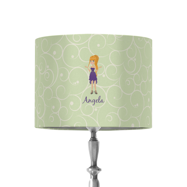 Custom Custom Character (Woman) 8" Drum Lamp Shade - Fabric (Personalized)