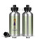 Custom Character (Woman) Aluminum Water Bottle - Front and Back