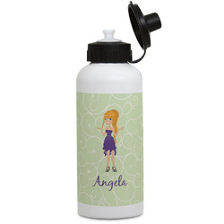 Custom Character (Woman) Water Bottles - Aluminum - 20 oz - White (Personalized)
