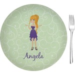 Custom Character (Woman) 8" Glass Appetizer / Dessert Plates - Single or Set (Personalized)