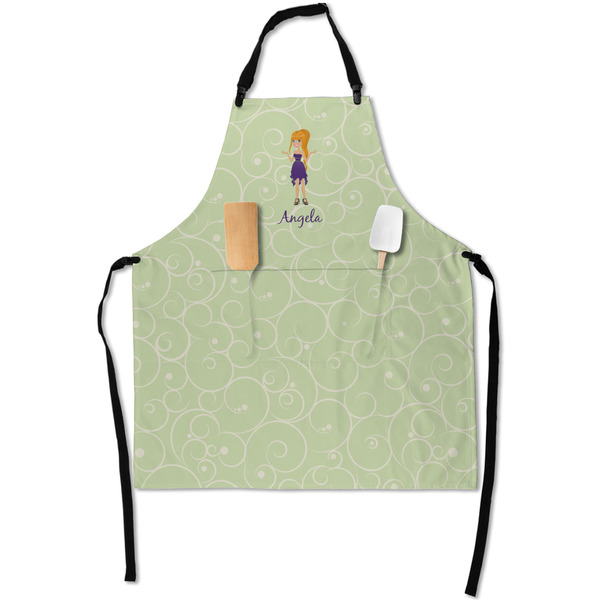 Custom Custom Character (Woman) Apron With Pockets w/ Name or Text