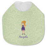 Custom Character (Woman) Jersey Knit Baby Bib w/ Name or Text