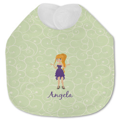 Custom Character (Woman) Jersey Knit Baby Bib w/ Name or Text