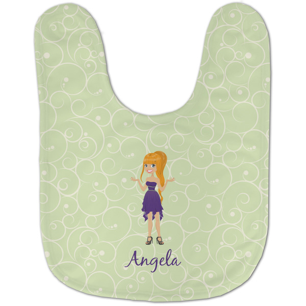 Custom Character (Woman) Baby Bib - AFT flat