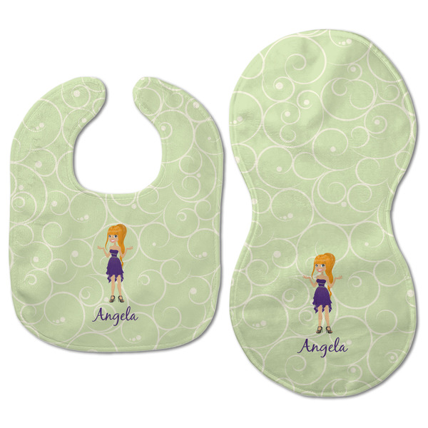 Custom Character (Woman) Baby Bib & Burp Set - Approval (new bib & burp)