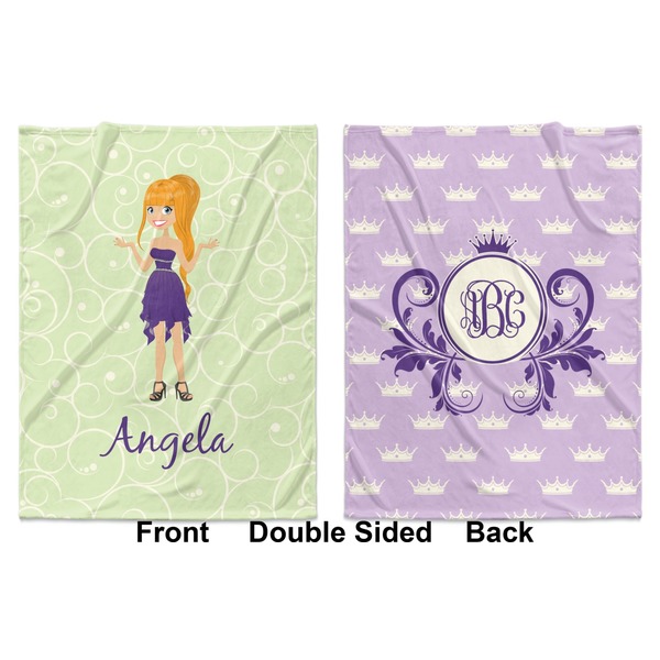Custom Character (Woman) Baby Blanket (Double Sided - Printed Front and Back)