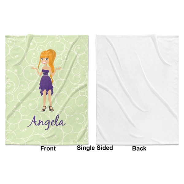 Custom Character (Woman) Baby Blanket (Single Side - Printed Front, White Back)