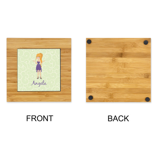 Custom Character (Woman) Bamboo Trivet with 6" Tile - APPROVAL