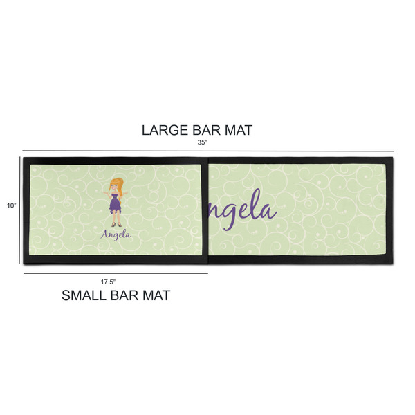 Custom Character (Woman) Bar Mats - Sizing Chart
