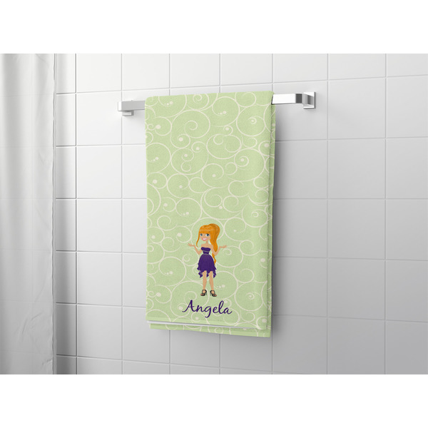 Custom Character (Woman) Bath Towel - LIFESTYLE