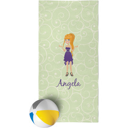 Custom Character (Woman) Beach Towel (Personalized)