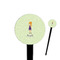 Custom Character (Woman) 4" Round Plastic Food Picks - Black - Single Sided (Personalized)