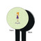 Custom Character (Woman) Black Plastic 7" Stir Stick - Single Sided - Round - Front & Back