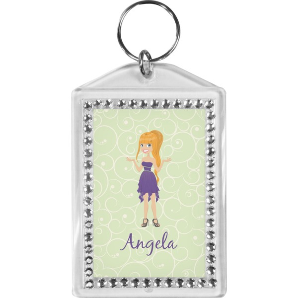 Custom Custom Character (Woman) Bling Keychain (Personalized)
