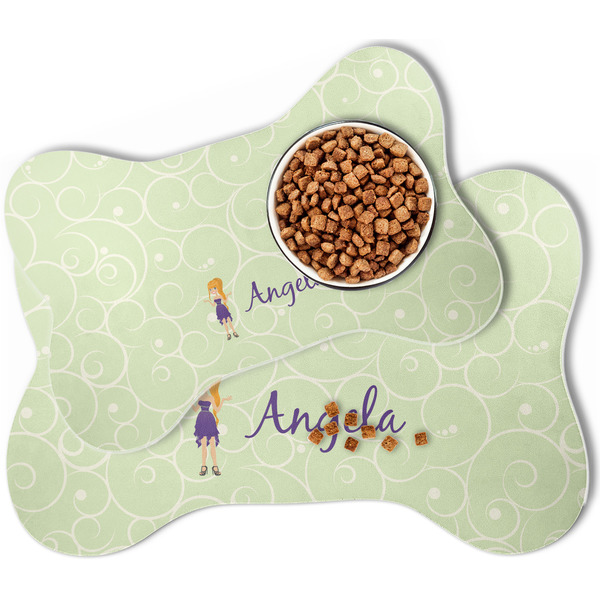 Custom Character (Woman) Bone Shaped Dog Mats - MAIN