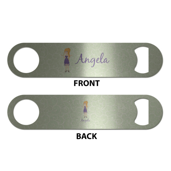 Custom Character (Woman) Bottle Opener - Front & Back