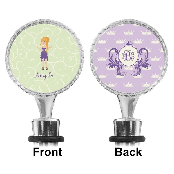 Custom Character (Woman) Bottle Stopper - Front and Back