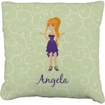 Custom Character (Woman) Faux-Linen Throw Pillow 20" (Personalized)