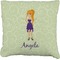 Custom Character (Woman) Faux-Linen Throw Pillow 20" (Personalized)