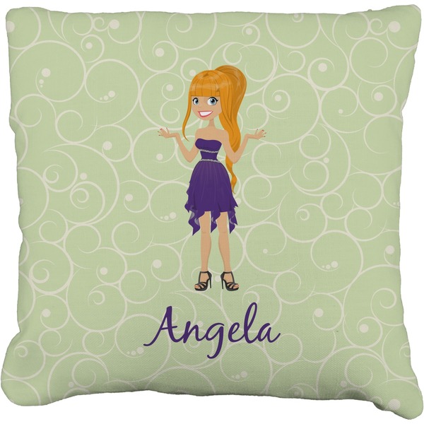 Custom Custom Character (Woman) Faux-Linen Throw Pillow 26" (Personalized)