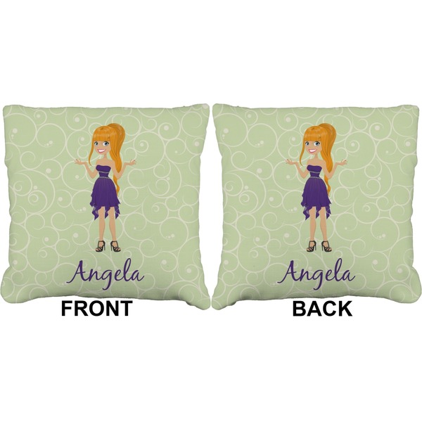 Custom Character (Woman) Burlap Pillow Approval