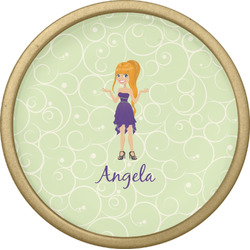 Custom Character (Woman) Cabinet Knob - Gold (Personalized)