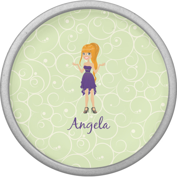 Custom Character (Woman) Cabinet Knob - Nickel - Front