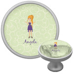 Custom Character (Woman) Cabinet Knob (Silver) (Personalized)