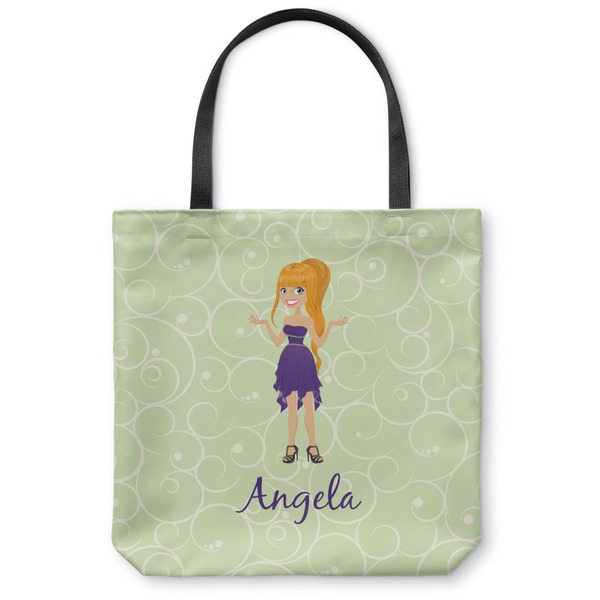 Custom Custom Character (Woman) Canvas Tote Bag - Small - 13"x13" (Personalized)