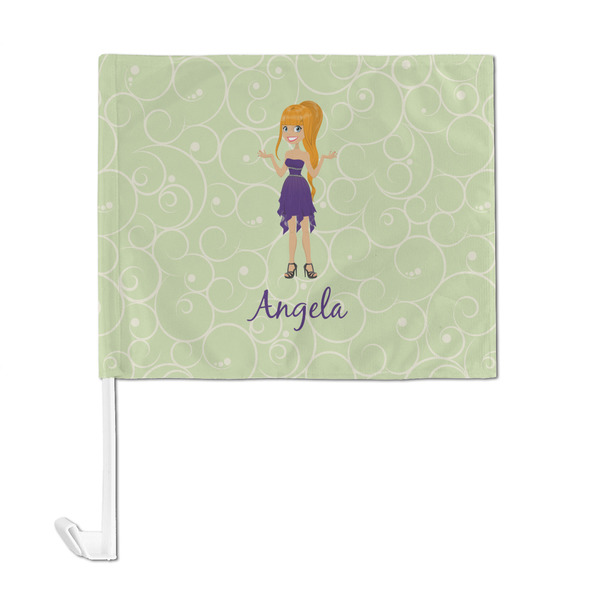 Custom Character (Woman) Car Flag - Large - FRONT