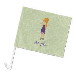 Custom Character (Woman) Car Flag - Large (Personalized)