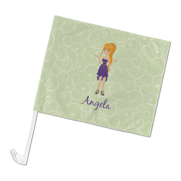 Custom Custom Character (Woman) Car Flag - Large (Personalized)