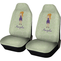 Custom Character (Woman) Car Seat Covers (Set of Two) (Personalized)