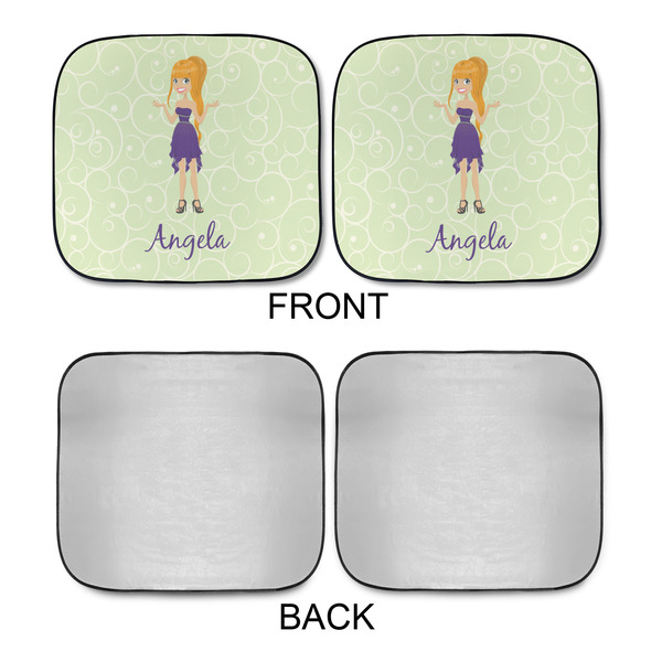 Custom Character (Woman) Car Sun Shades - APPROVAL