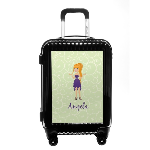 Custom Custom Character (Woman) Carry On Hard Shell Suitcase (Personalized)