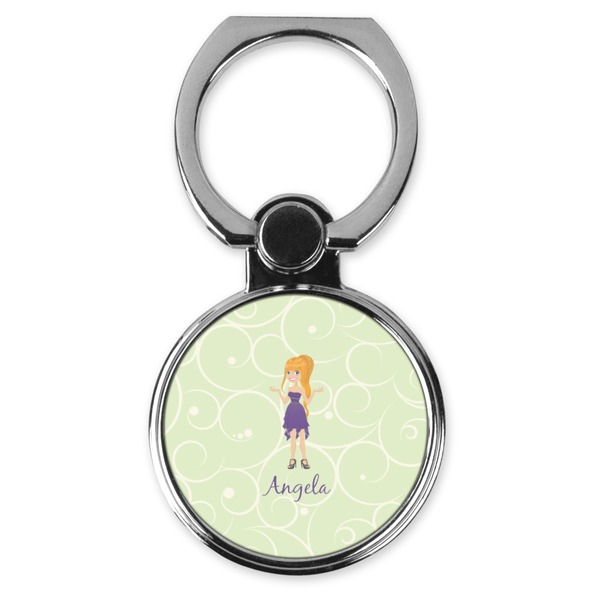 Custom Custom Character (Woman) Cell Phone Ring Stand & Holder (Personalized)