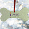 Custom Character (Woman) Ceramic Dog Ornament w/ Name or Text