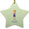 Custom Character (Woman) Star Ceramic Ornament w/ Name or Text