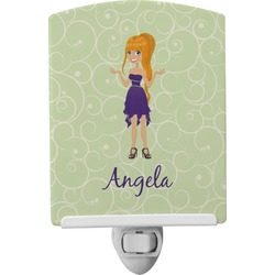 Custom Character (Woman) Ceramic Night Light (Personalized)