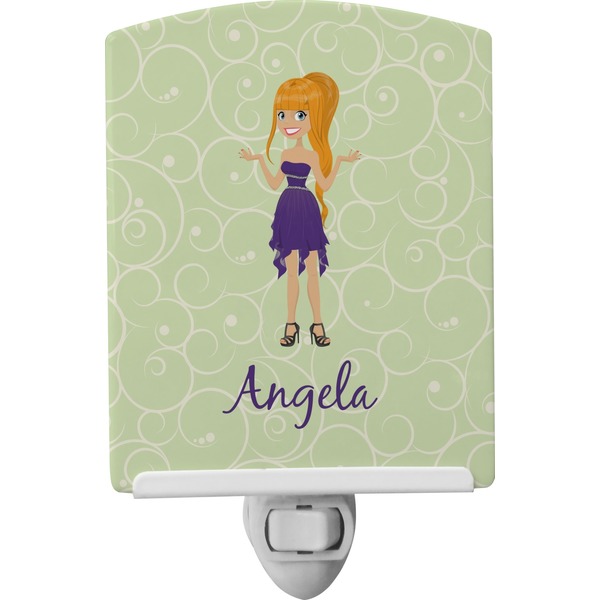 Custom Custom Character (Woman) Ceramic Night Light (Personalized)