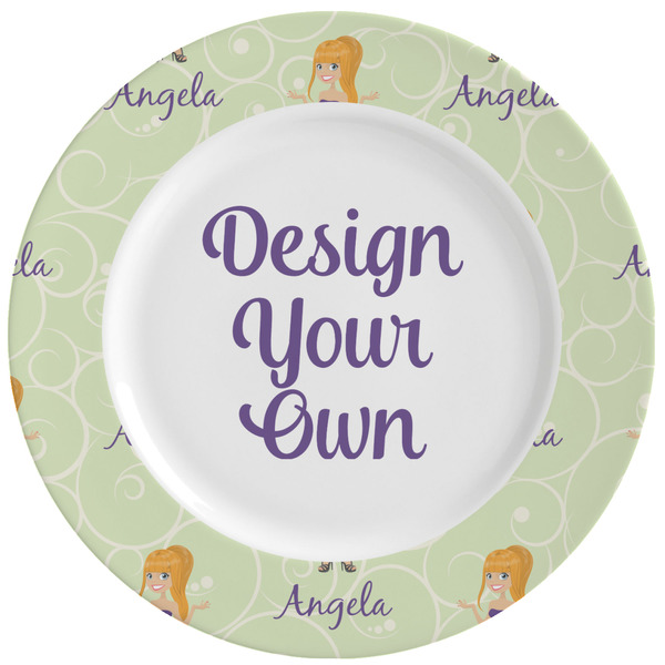 Custom Custom Character (Woman) Ceramic Dinner Plates (Set of 4) (Personalized)