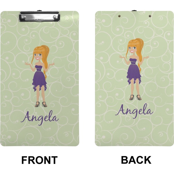 Custom Character (Woman) Clipboard (Legal) (Front + Back)