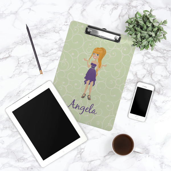 Custom Character (Woman) Clipboard - Lifestyle Photo