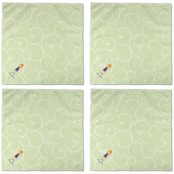 Custom Character (Woman) Cloth Napkins - Personalized Dinner (APPROVAL) Set of 4