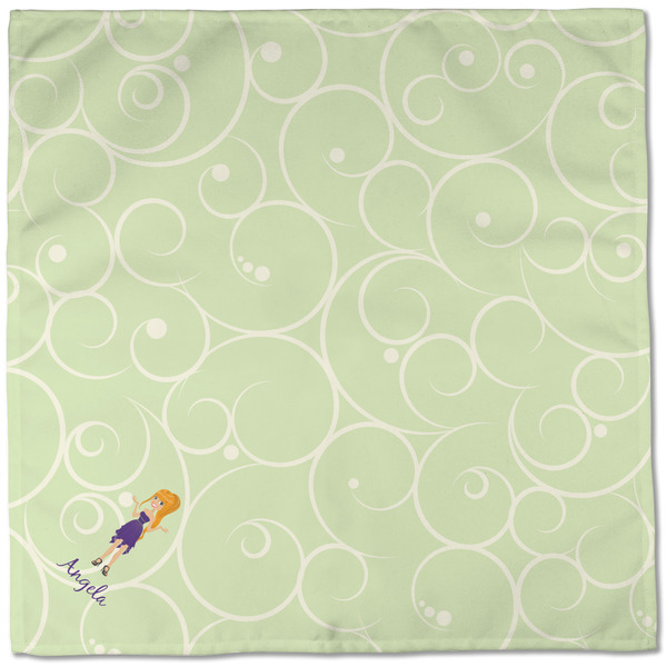 Custom Character (Woman) Cloth Napkins - Personalized Dinner (Full Open)