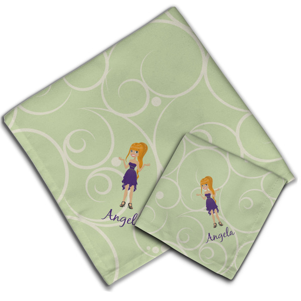 Custom Character (Woman) Cloth Napkins - Personalized Lunch & Dinner (PARENT MAIN)