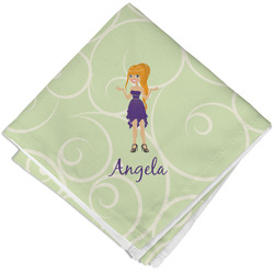 Custom Character (Woman) Cloth Napkin w/ Name or Text