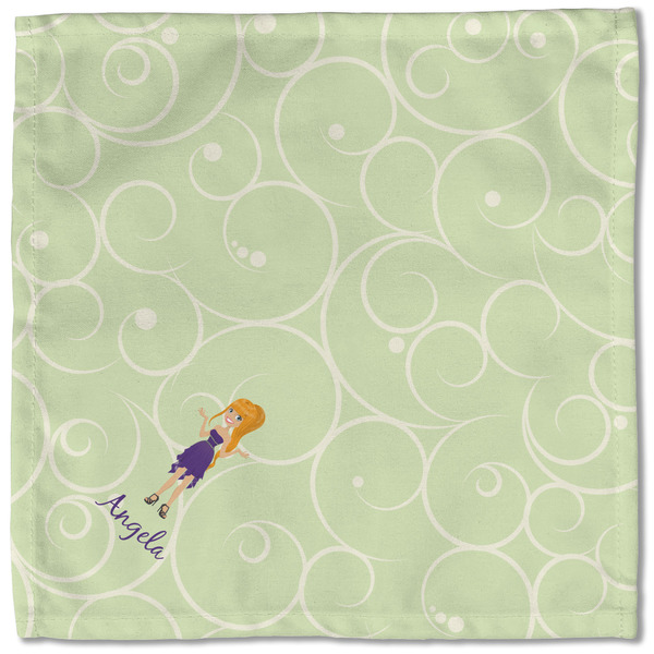 Custom Character (Woman) Cloth Napkins - Personalized Lunch (Single Full Open)