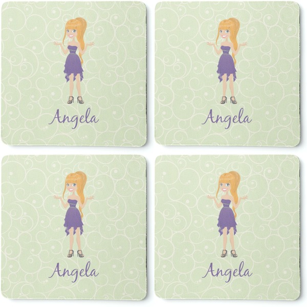 Custom Character (Woman) Coaster Rubber Back - Apvl